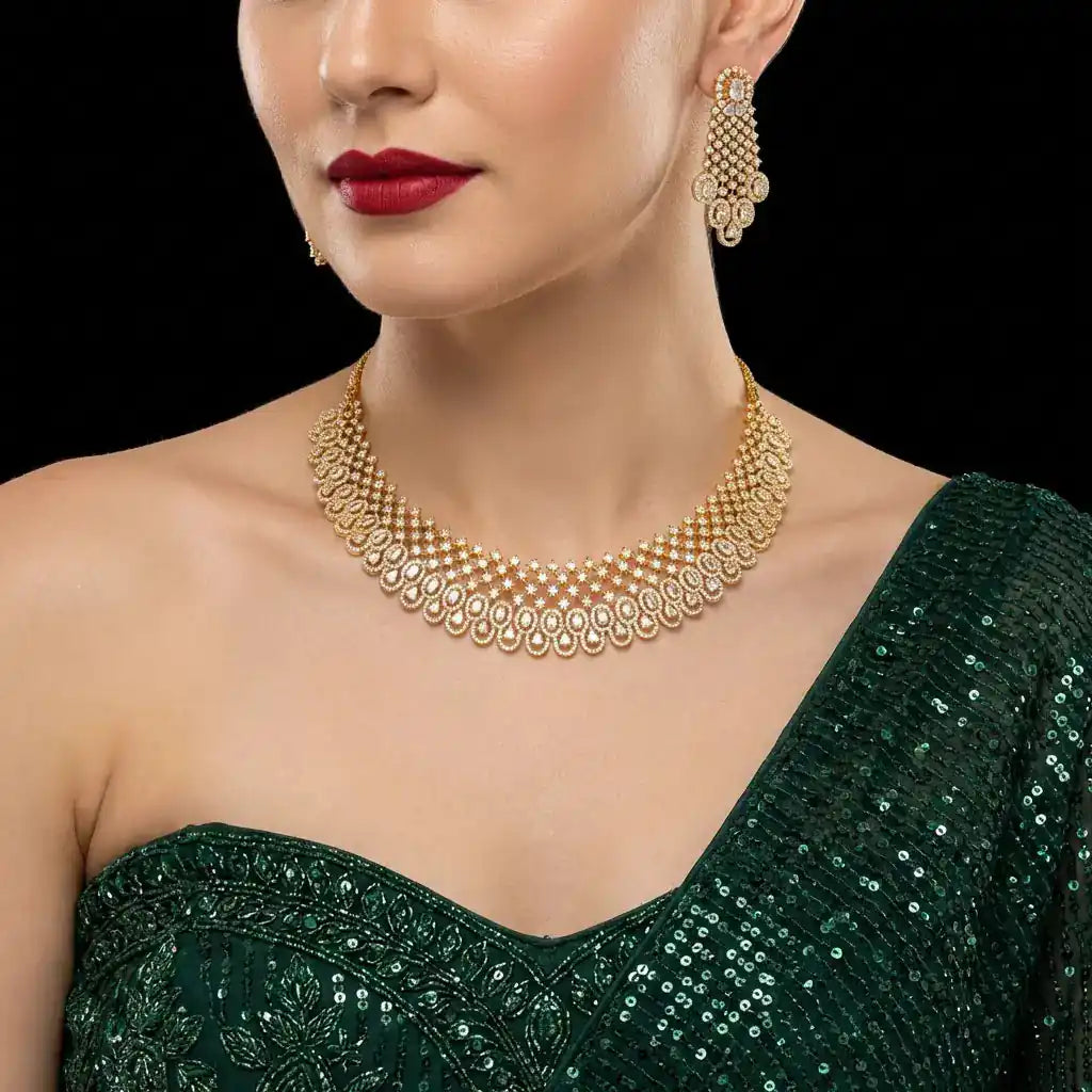 Premiun Stone Necklace with Stud PMSNS39W-0031, PMSHST49W-023