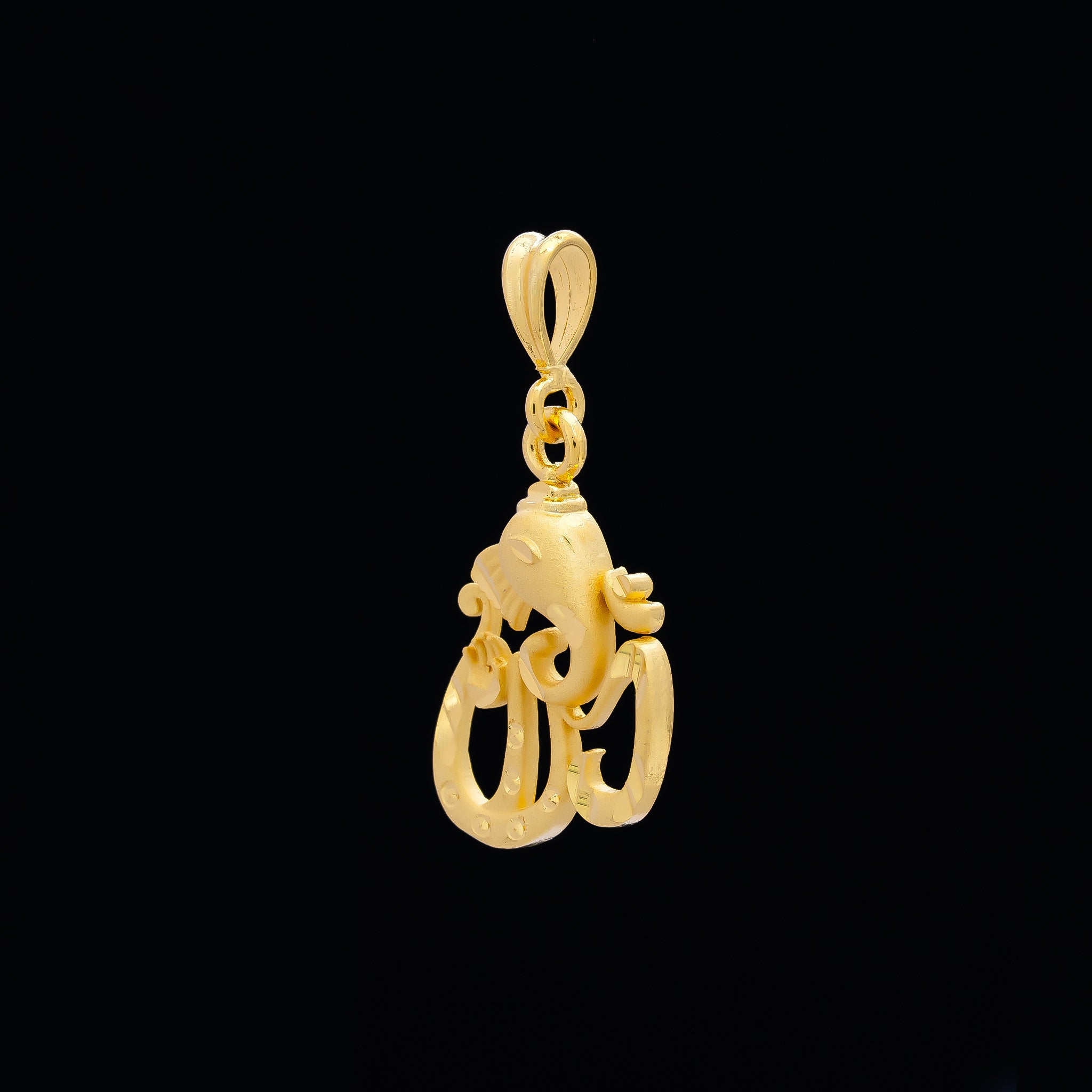 Om with Lord Ganesha gold pendant PGLT9-021