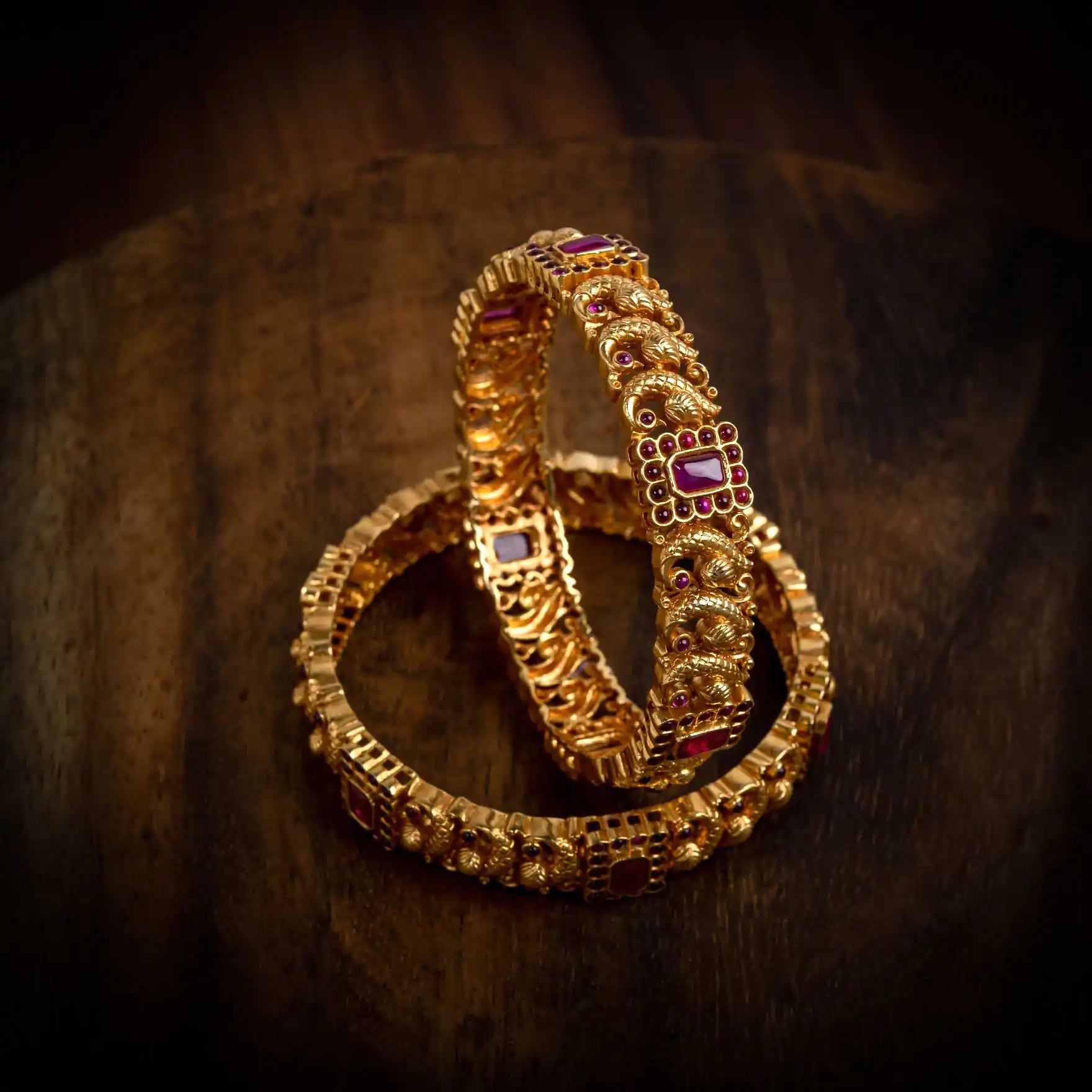 Sreshta Bangle PSGRBSR4R-043 — Gold Plated Jewellery | Parakkat Jewels
