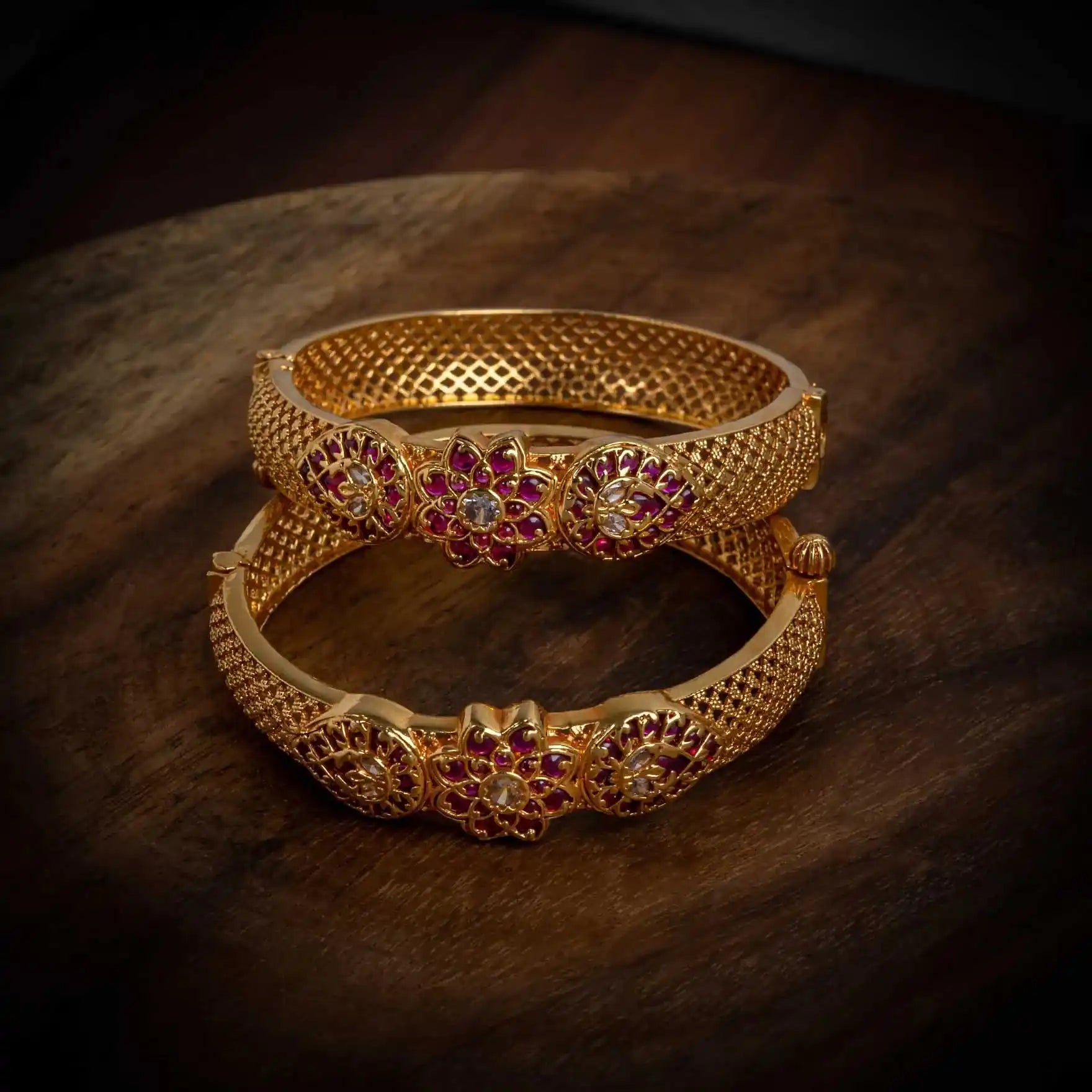Bangle PSGRBSR2WR-055 — Gold Plated Jewellery | Parakkat Jewels