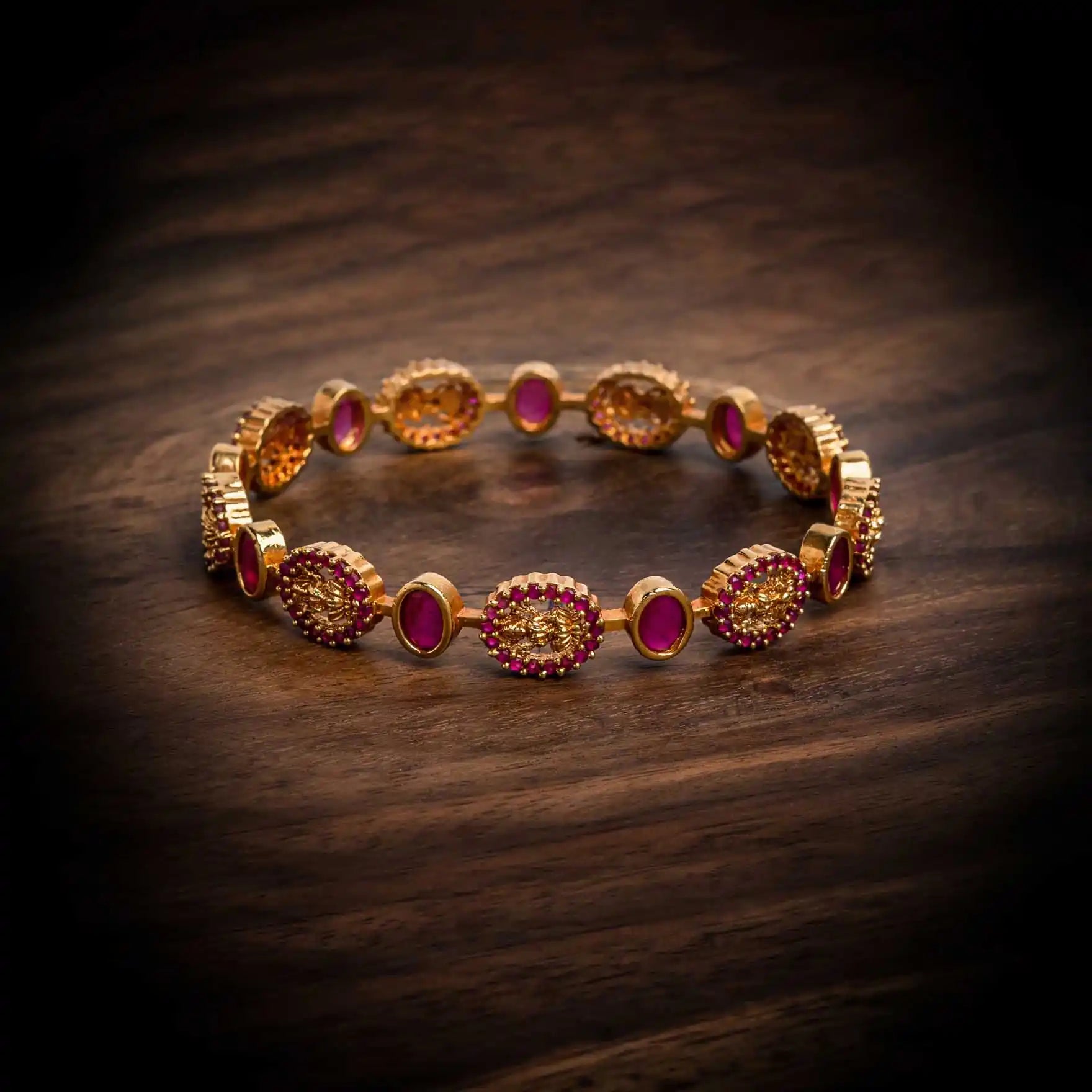 Sreshta Bangle PSGRBSR3R-053 — Gold Plated Jewellery | Parakkat Jewels