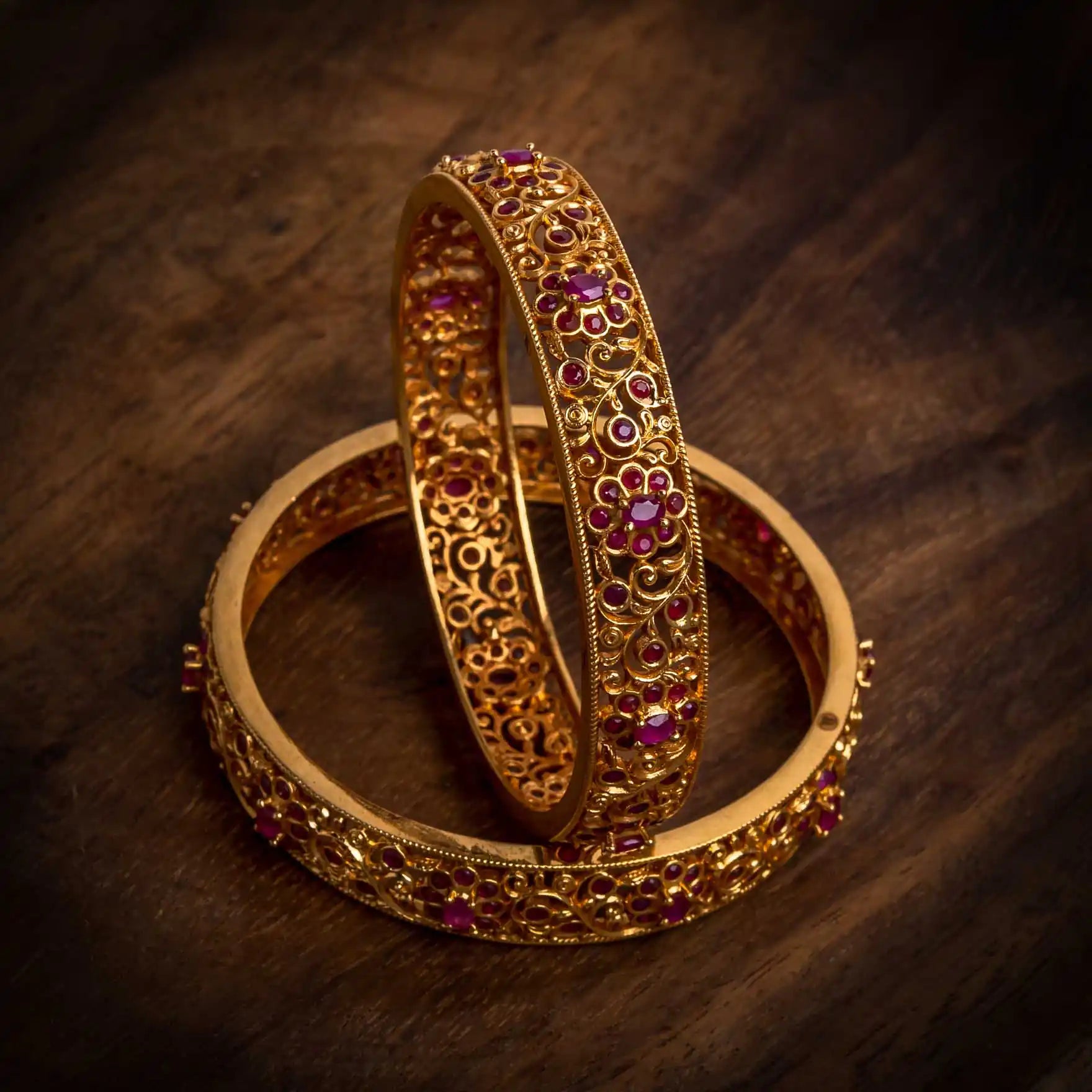 Bangle PSGRBSR2R-013 — Gold Plated Jewellery | Parakkat Jewels
