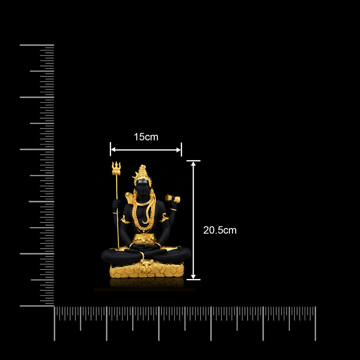 Black Gold Blessing Seated Shiva Resin Idol