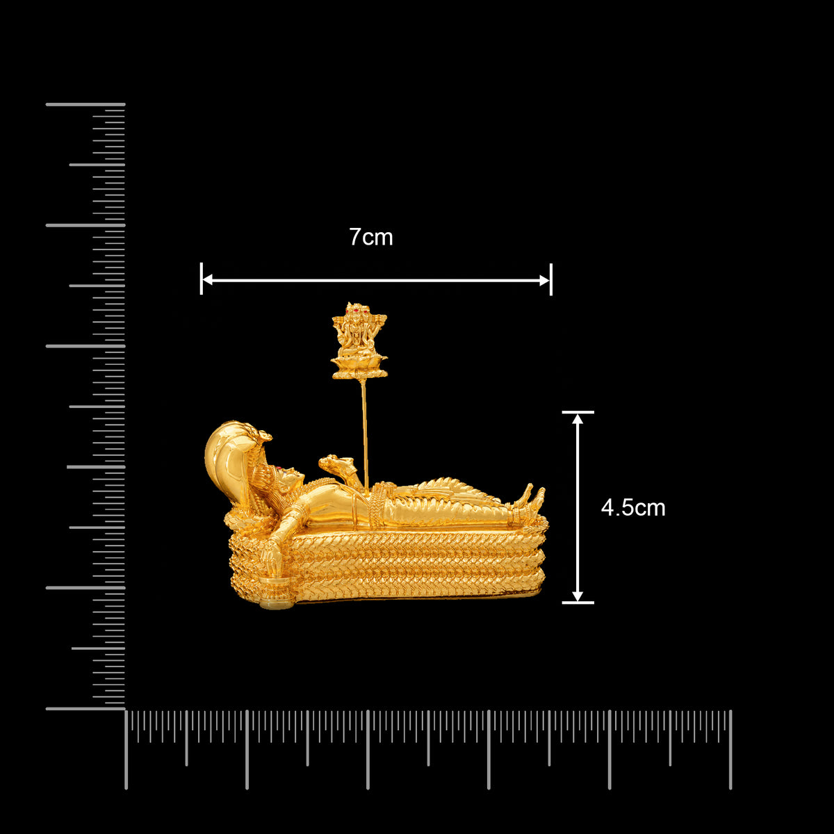 Ananthasayana Reclining Vishnu Resin Idol Gold Layered