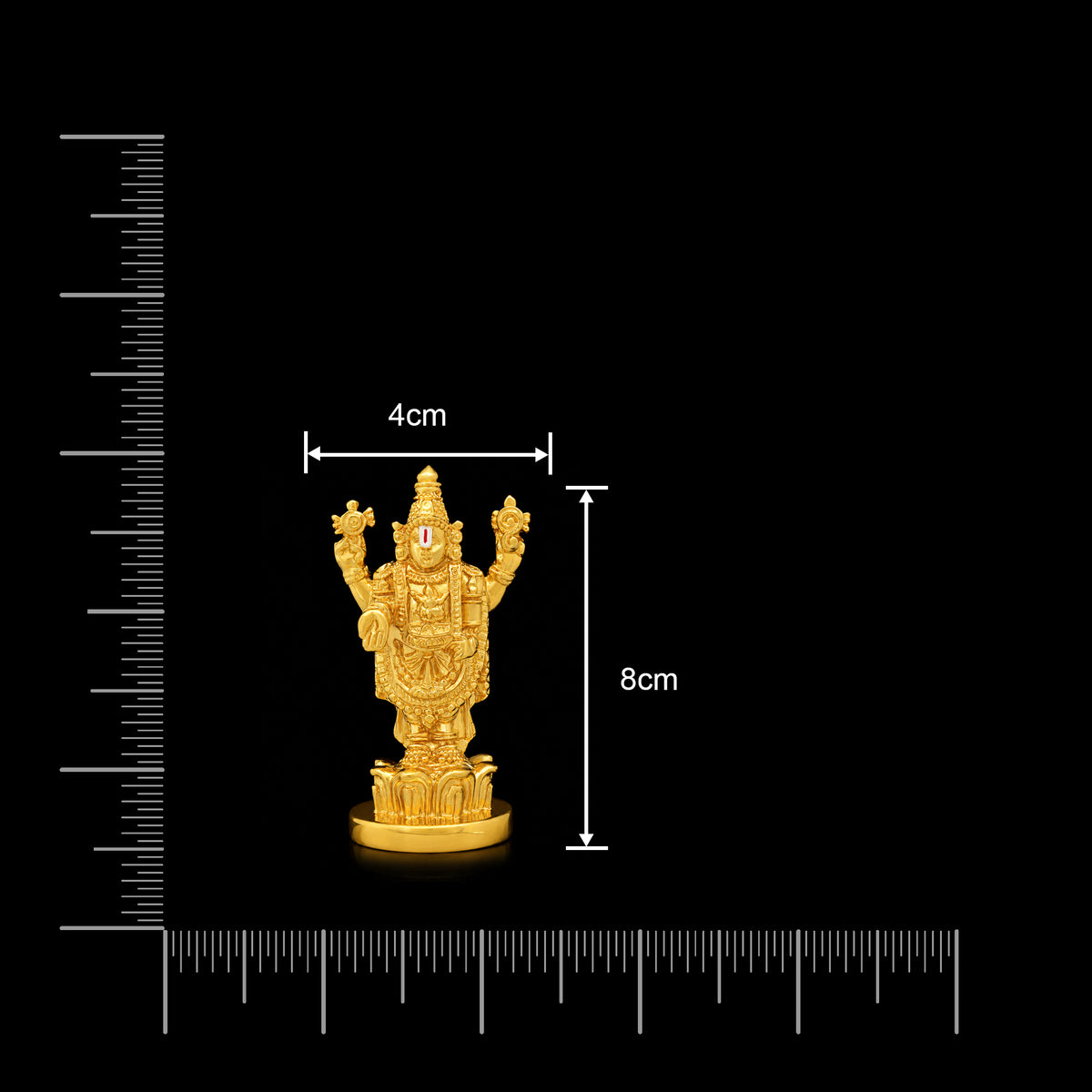 Ornate Standing Venkateshwara Resin Idol Gold Layered