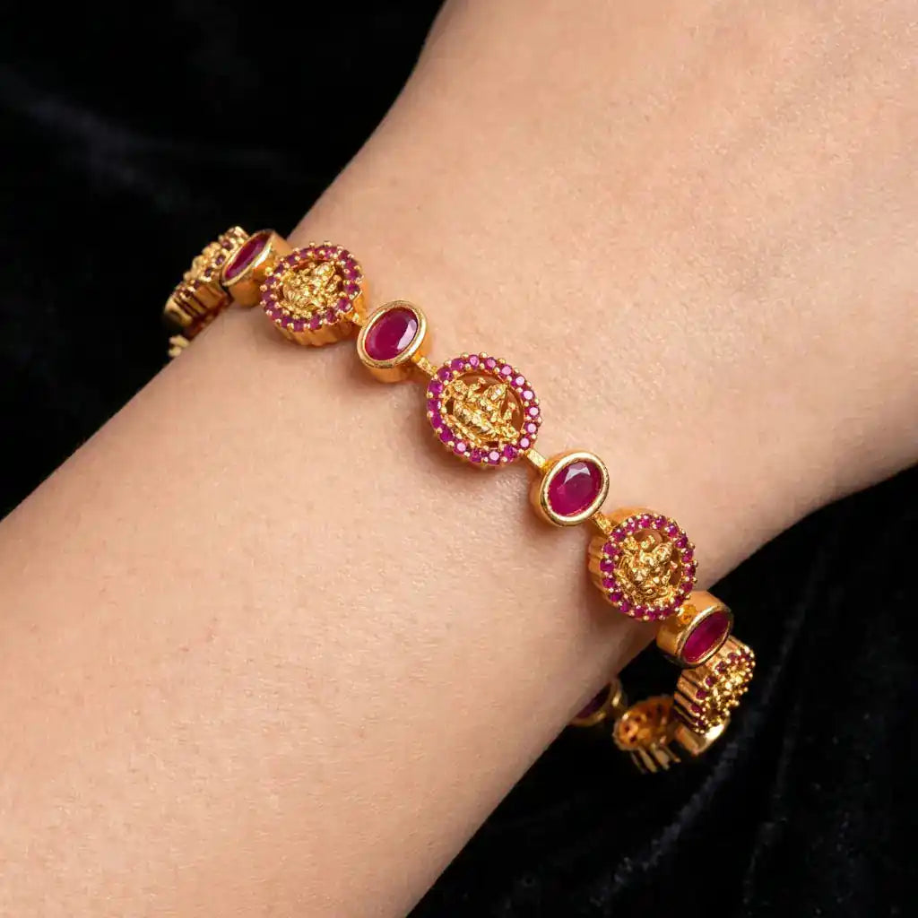Sreshta Bangle PSGRBSR3R-053 — Gold Plated Jewellery | Parakkat Jewels