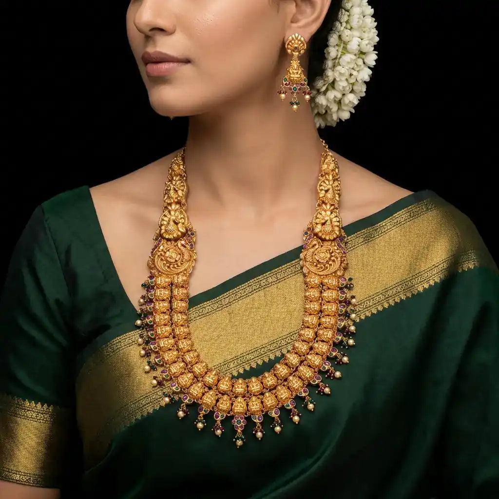 Sreshta Haram Necklace PSGRNLSR1RG-0112,PSGRHSTSR4RG-082