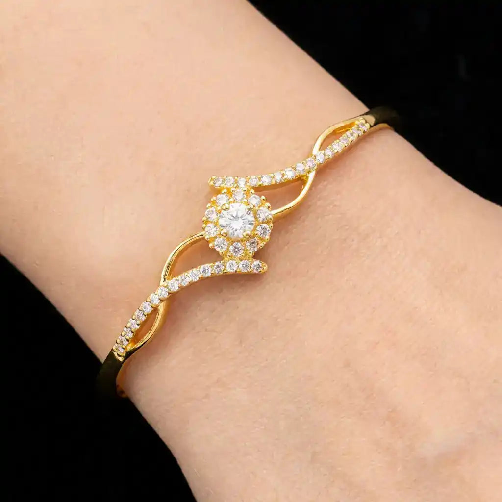 24ct Heavy Gold Layered Enamel Bangle PEB12-091