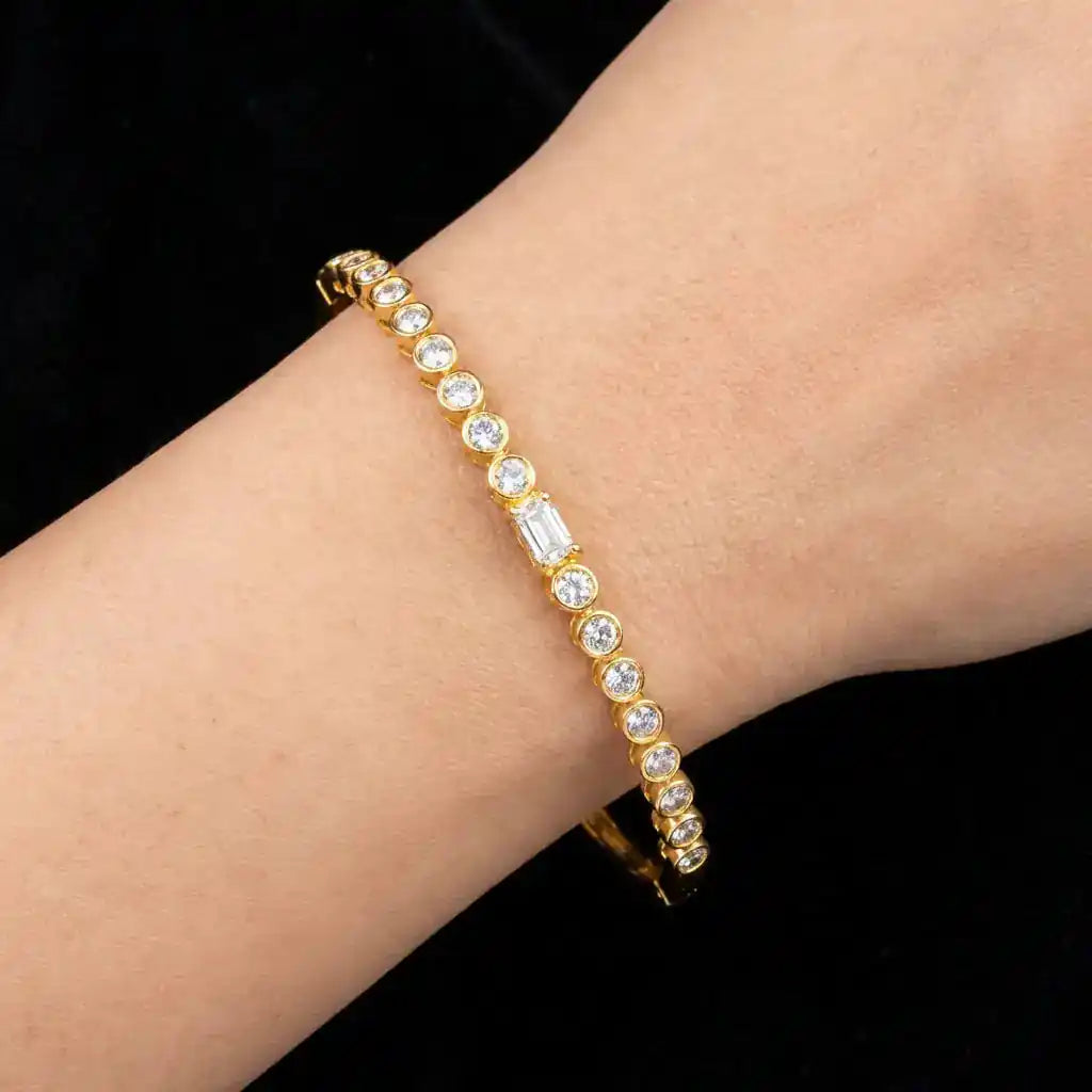 Stone Bracelet Bangle PSBRB65W-002