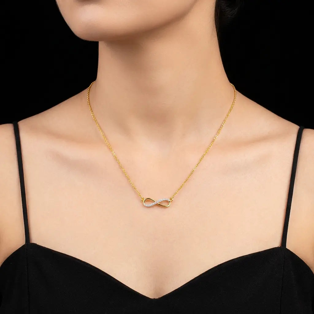 Rhodium Infinity pendant necklace PRSNS31W-033