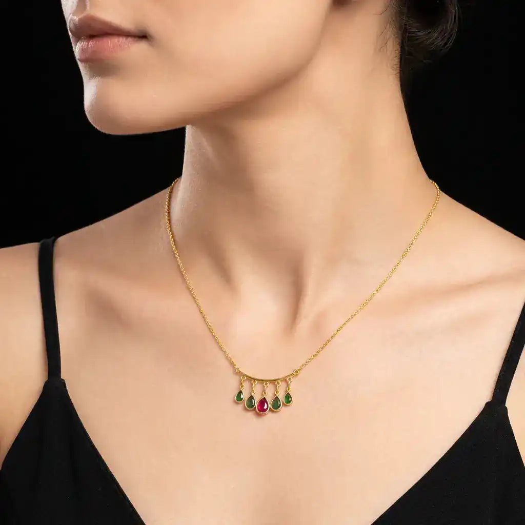 Stone Necklace PSNS44RGB-003