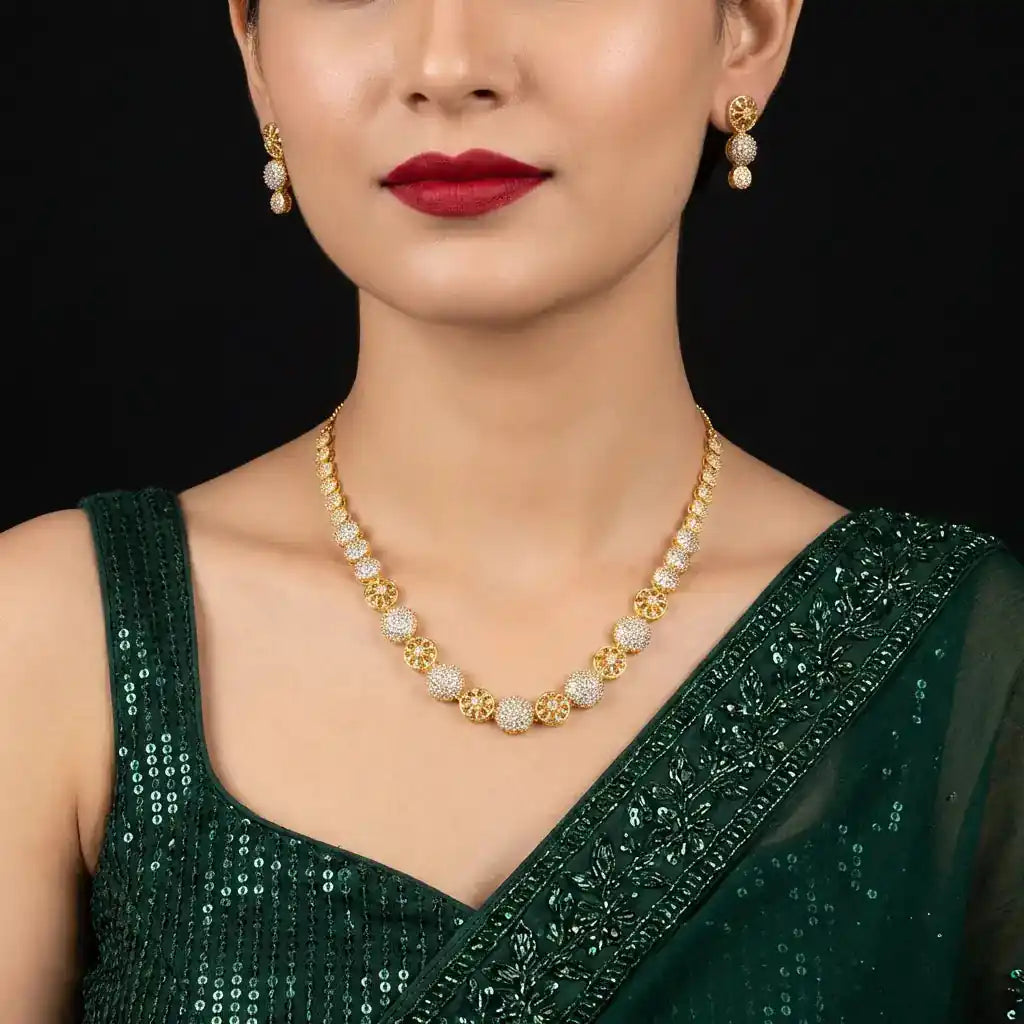 Stone Necklace and Earring PSNS67W-035, PSHST90W-061
