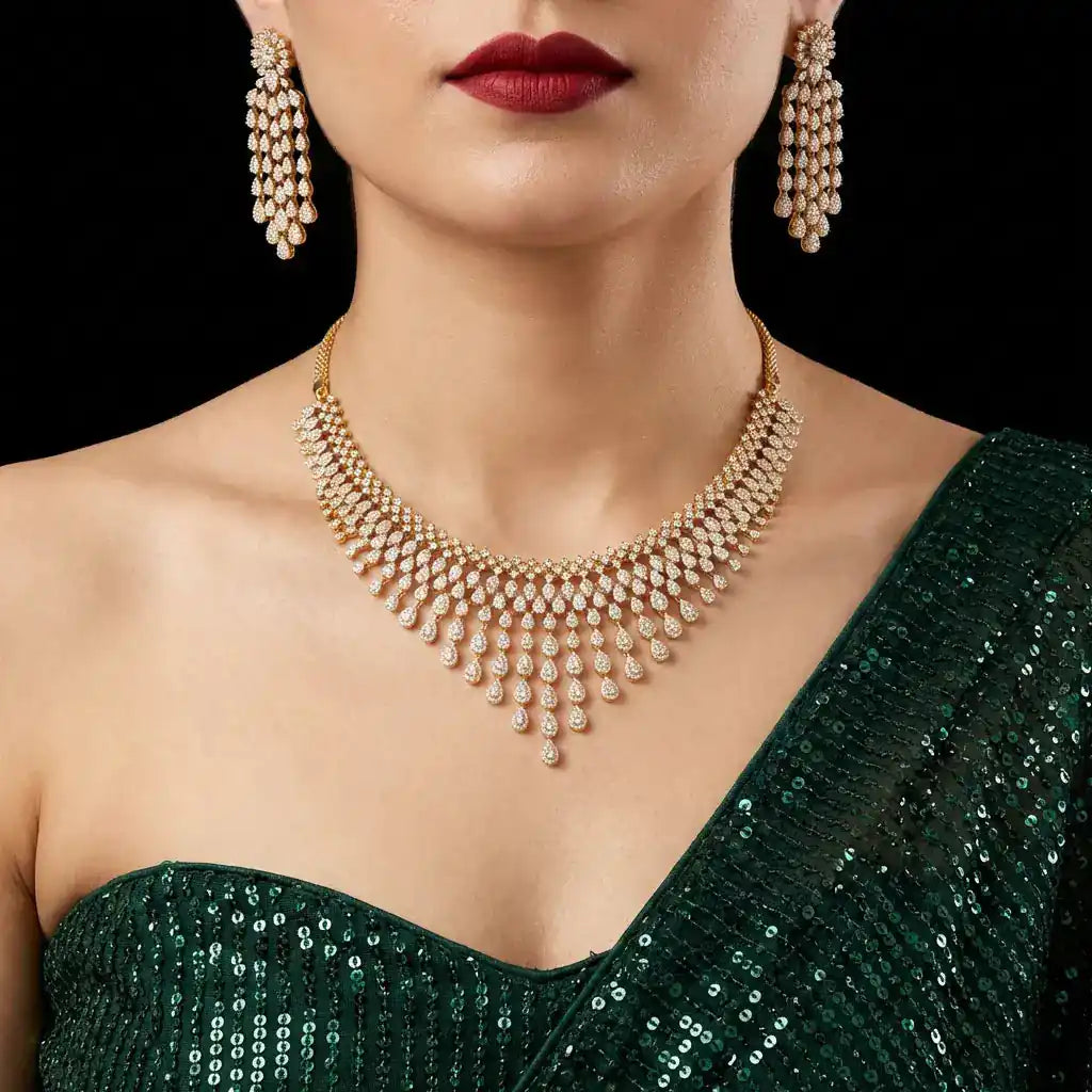 Stone Necklace with Stud PMSNS17W-0031, PMSHST18W-053