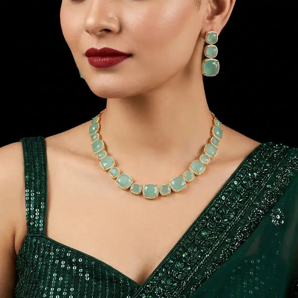 Stone Necklace with Stud PMSNS23WN-008, PMSHST15W-082