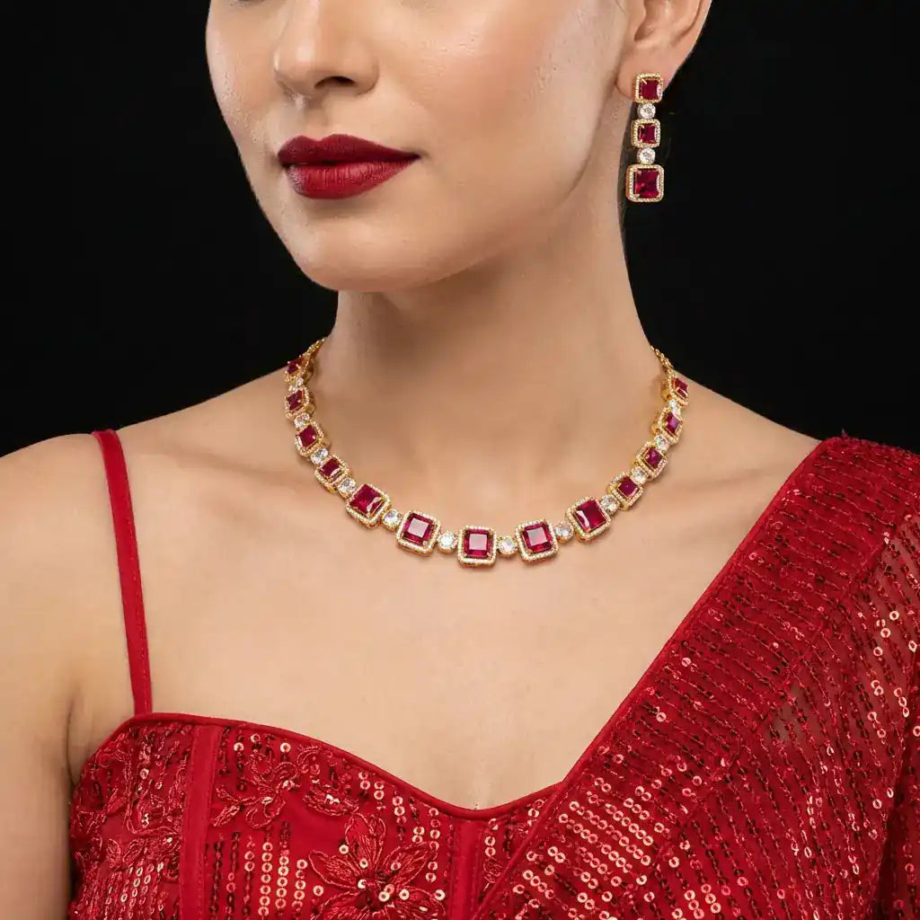 Stone Necklace with Stud PMSNS24WX-008, PMSHST11WX-003