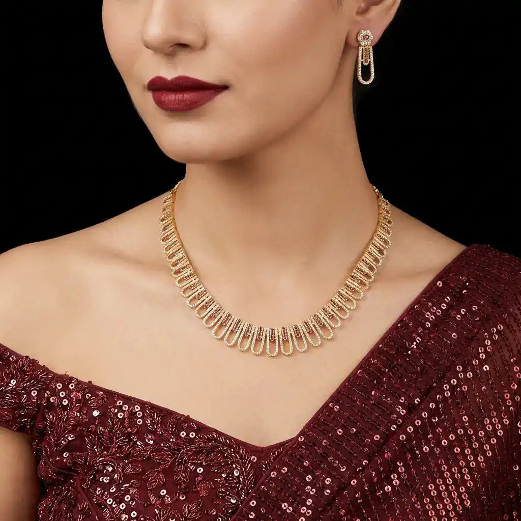 Stone Necklace with Stud PMSNS26WR-008,PMSHST18WR-002