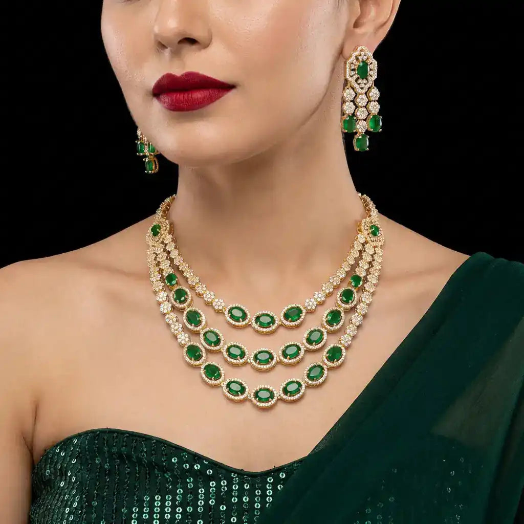 Stone Necklace with Stud PMSNS2WG-0061, PMSHST19WG-022