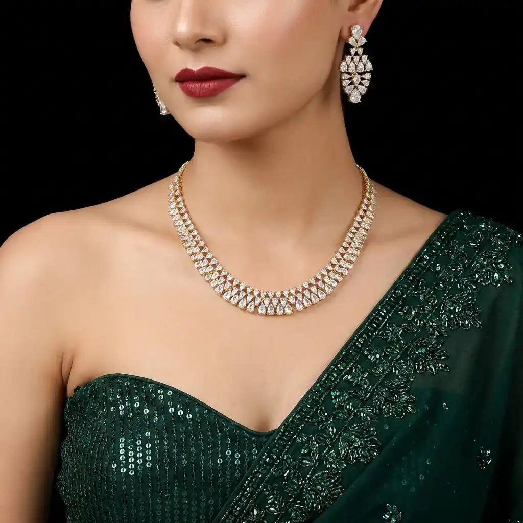 Stone Necklace with Stud PMSNS37W-008, PMSHST47W-052