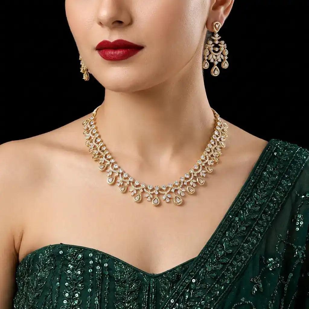 Stone Necklace with Stud PMSNS52W-008, PMSHST3W-082