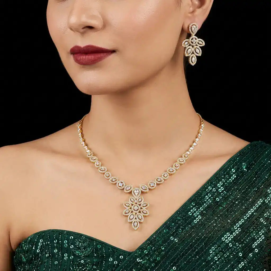 Stone Necklace with Stud PMSNS5W-008, PMSHST10W-052