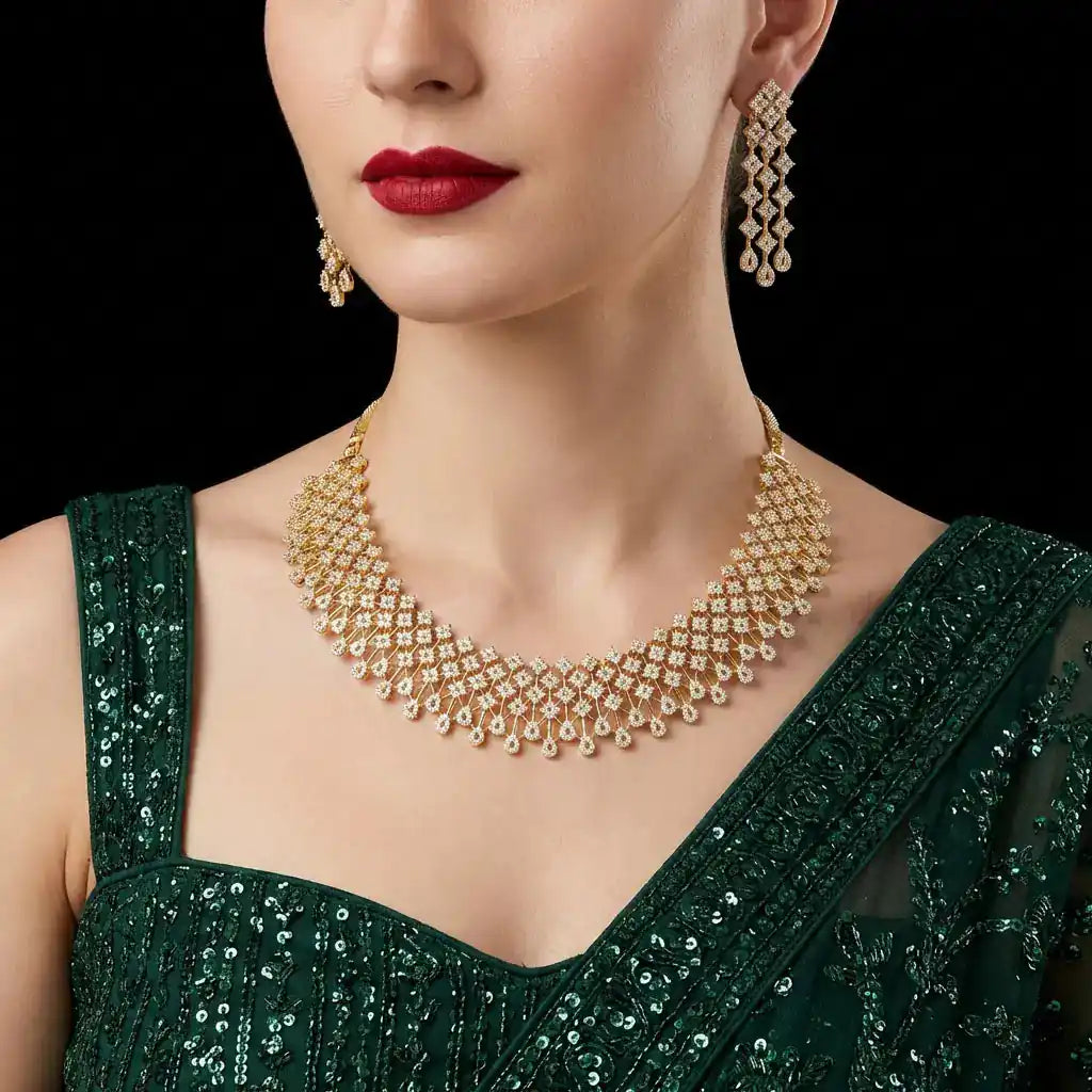 Stone Necklace with Stud PMSNS7W-0031, PMSHST5W-082