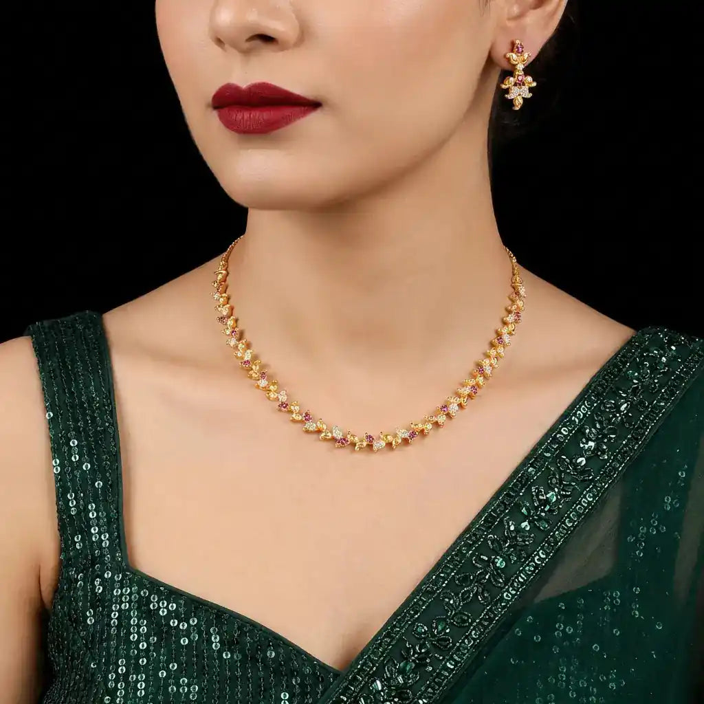 Modern Stone Necklace With Studs
