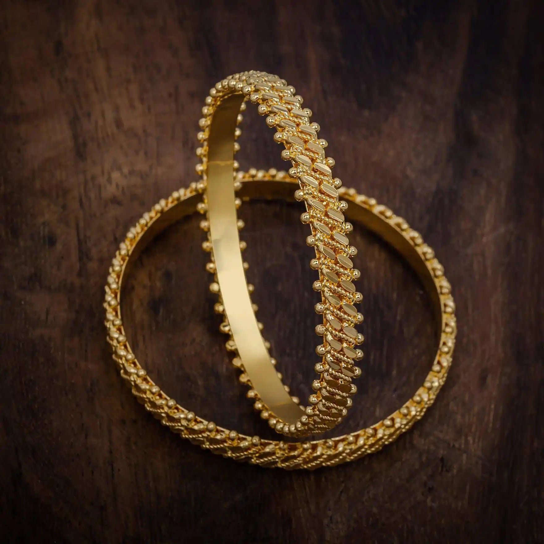 Golden Bangle PGB1-052 - Parakkat Jewels