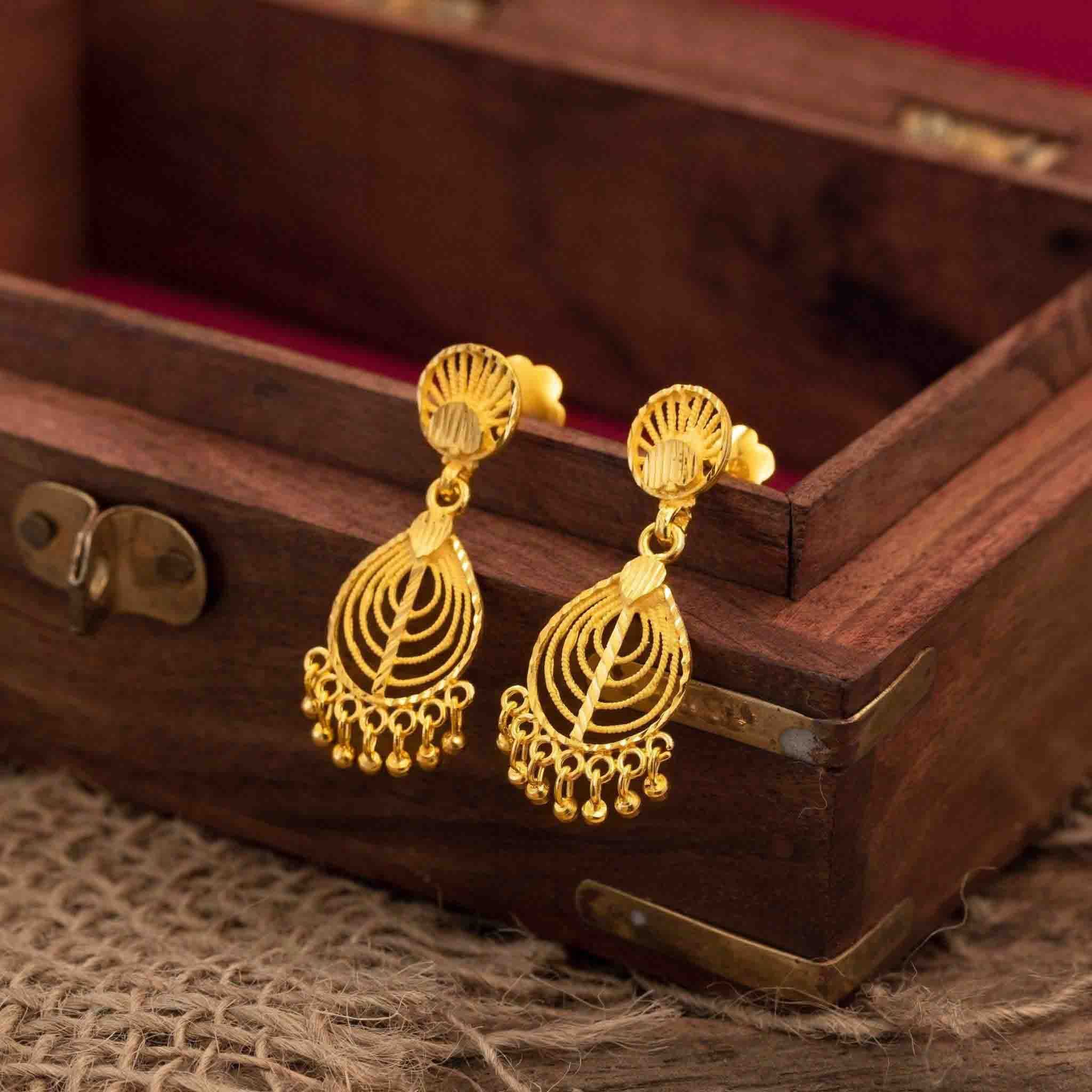 Stunning Gold Layered Jhumka at Parakkat Jewels