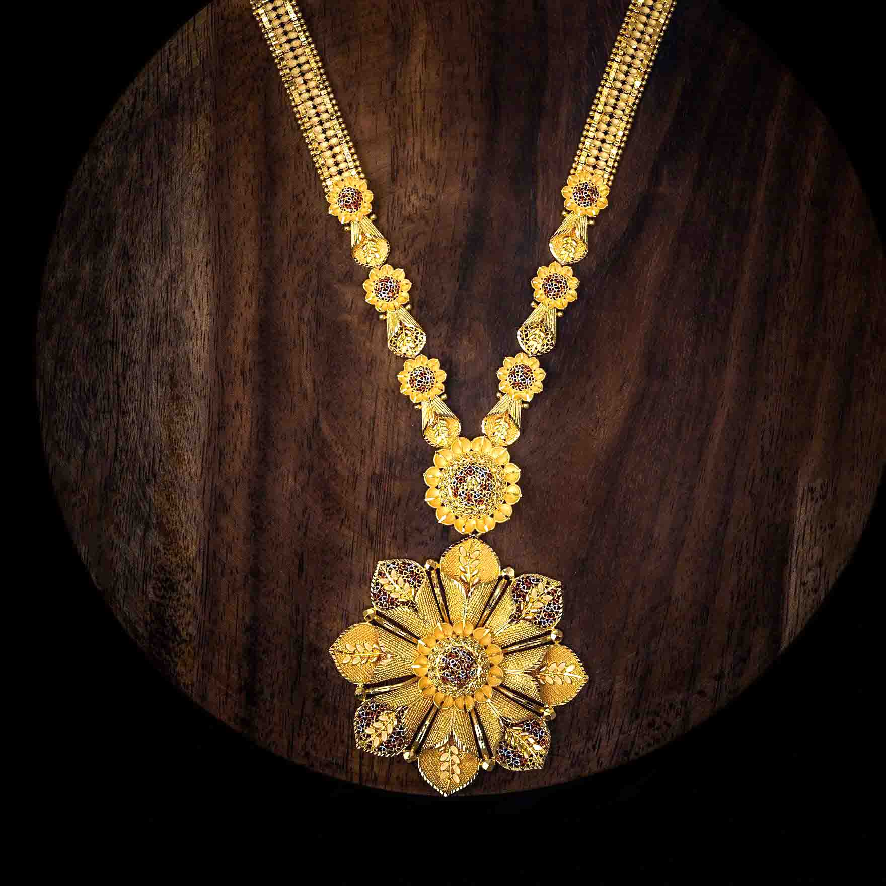 Golden Necklace PENL2-0111 - Parakkat Jewels