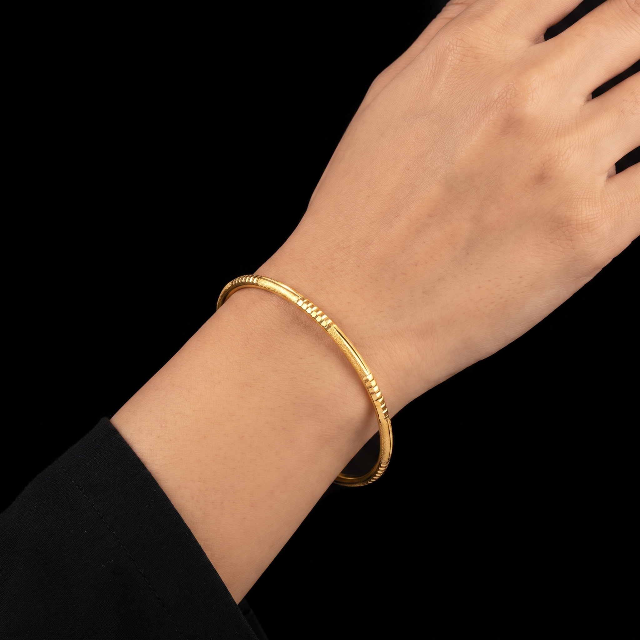 Classic Plain Bangle Gold Layered