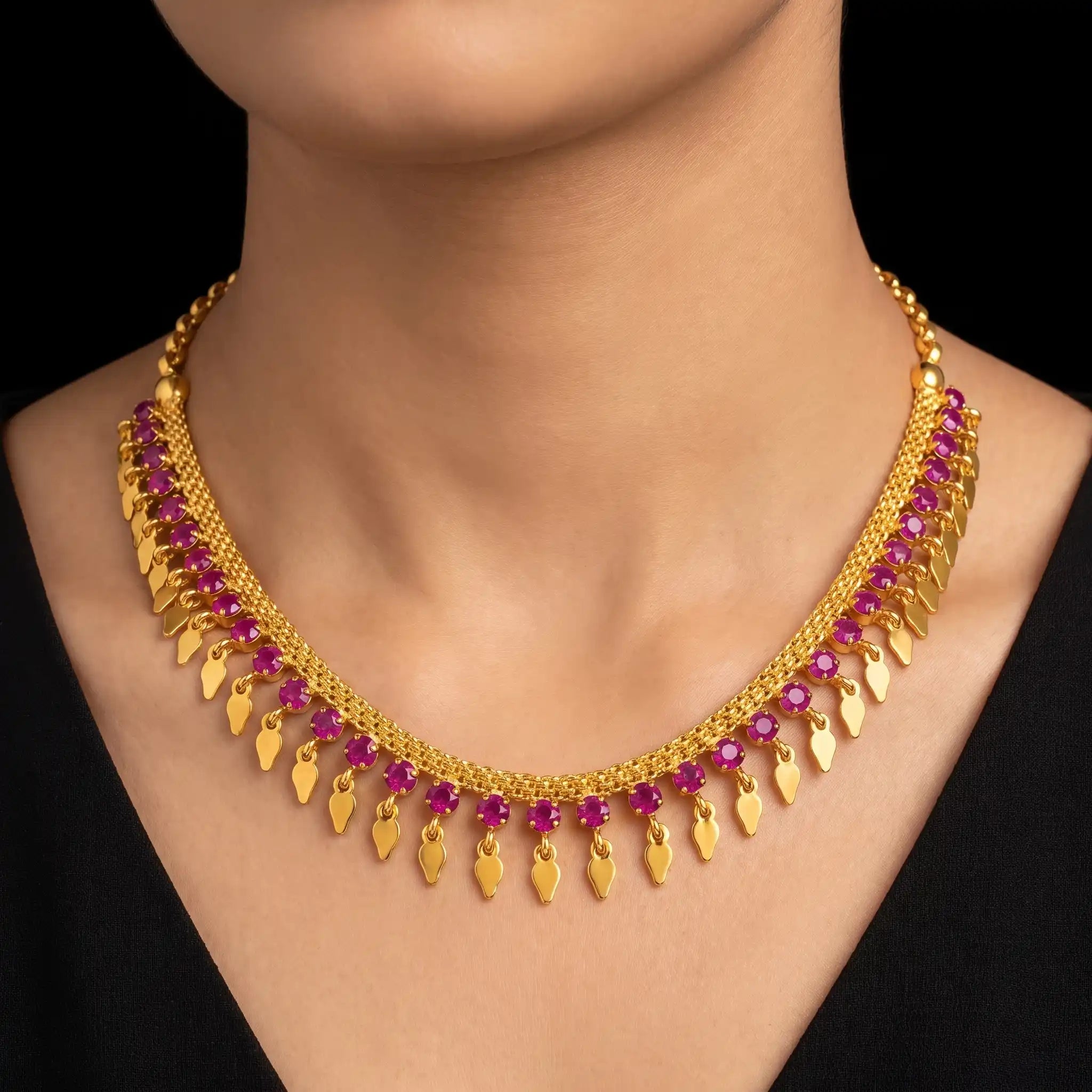 Stone necklace PSNS90R-084