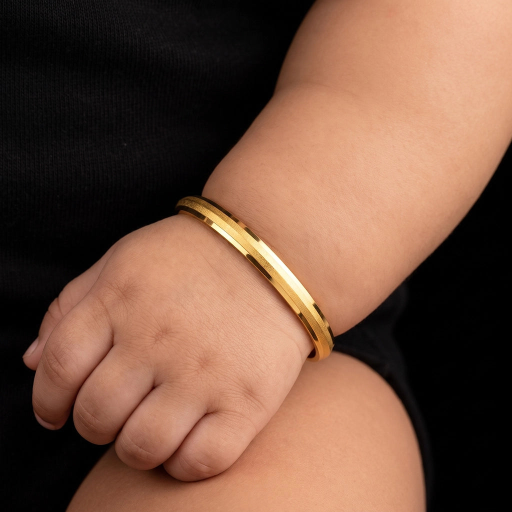 Bevel Polished Baby Bangle Gold Layered