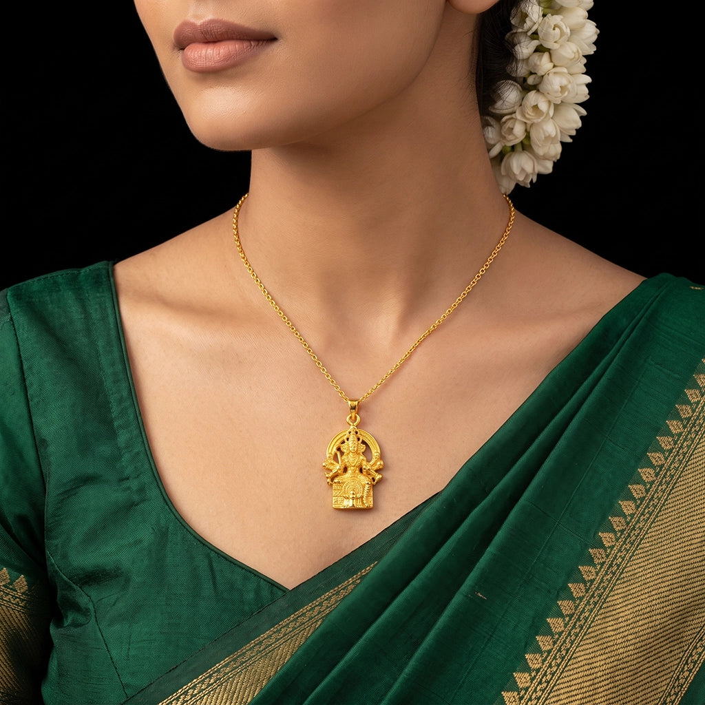 Vishnu Arch Throne Temple Pendant Gold Layered