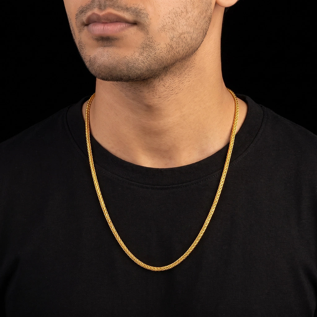 Fine Braided Men's Chain Gold Layered