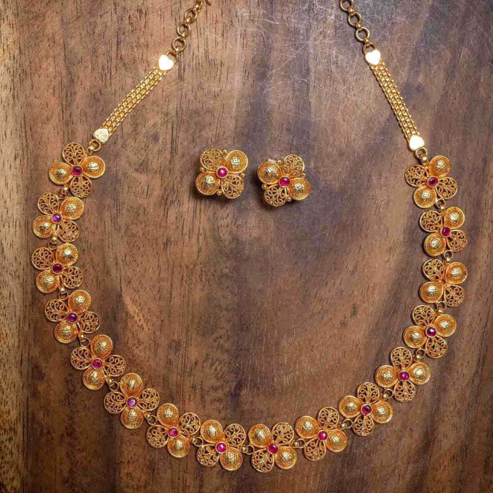 Necklace PSGRNSSR12R-037,PSGRSTST6R-041 - Parakkat Jewels