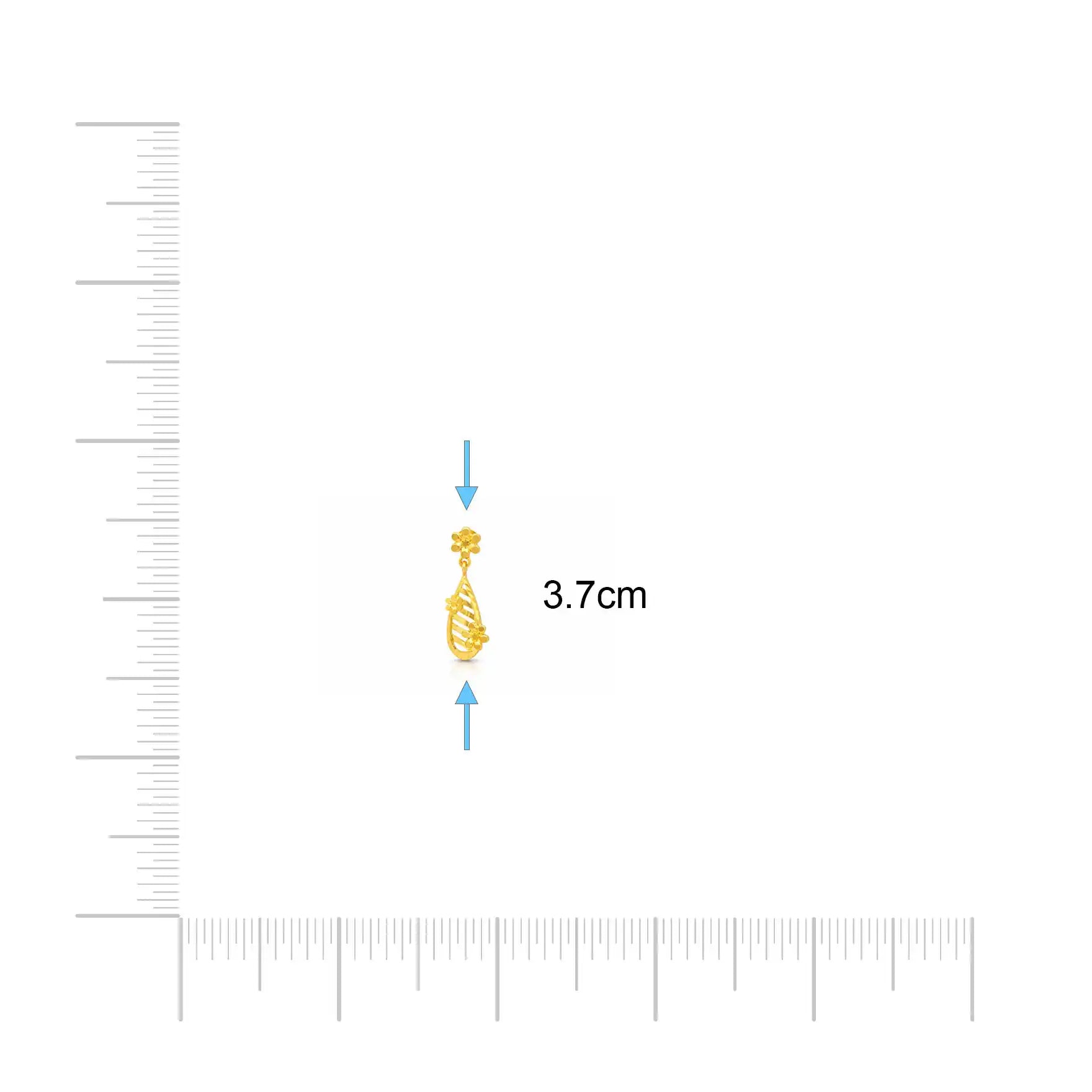 Golden Hanging Stud PGHST334-001