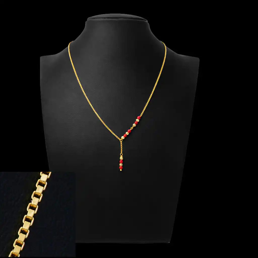 Red & White Coral Stone Necklace