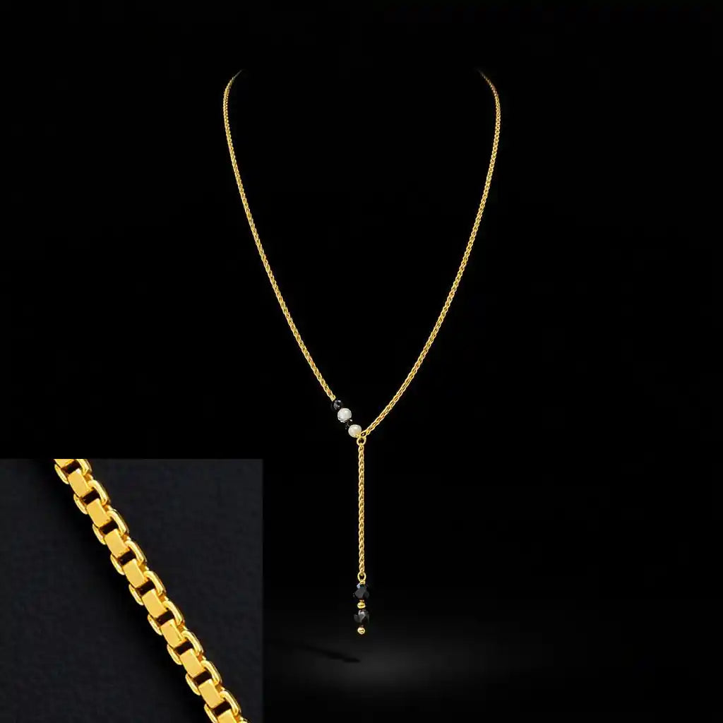 White & Black Coral Stone Necklace