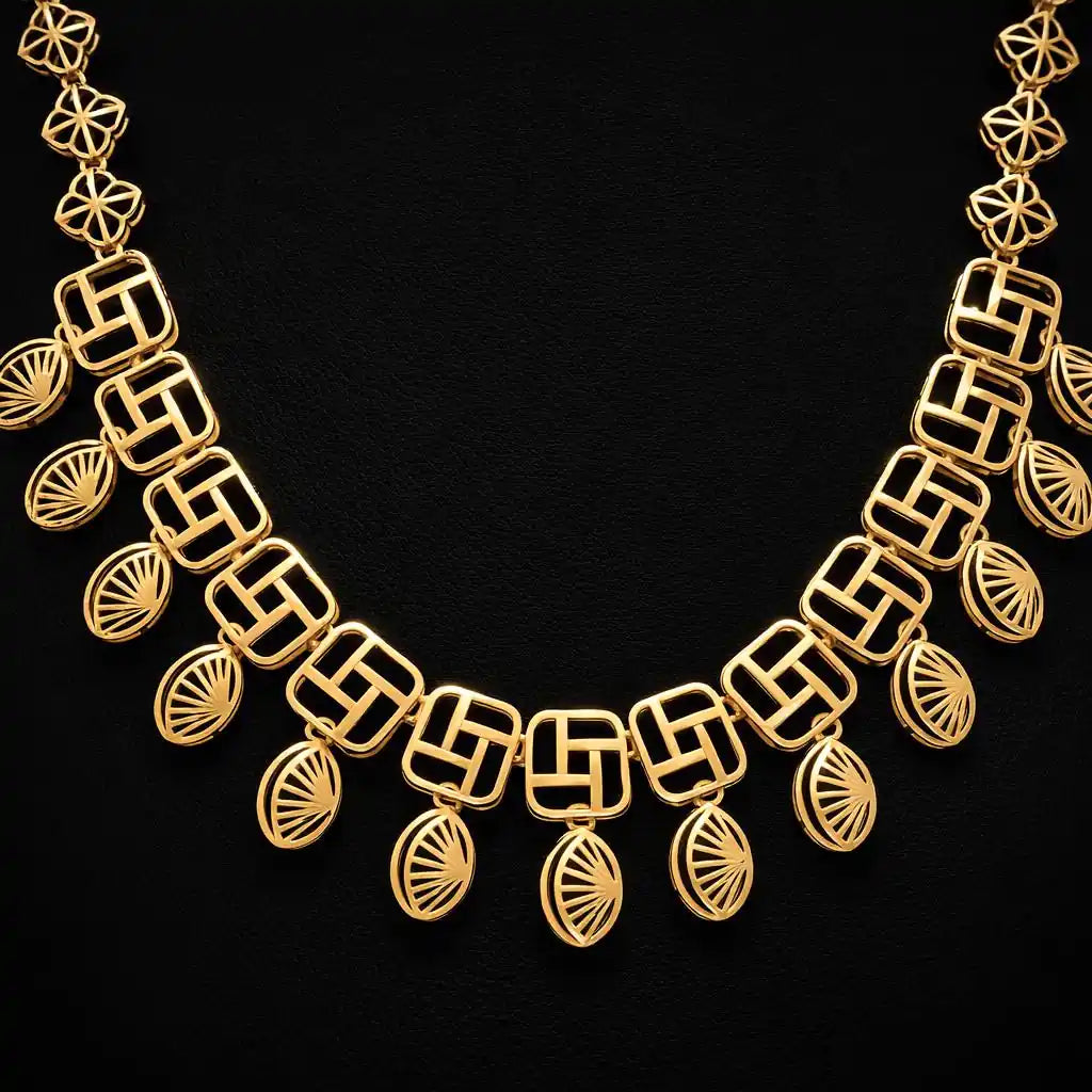 Golden Necklace Short PGNS75-035