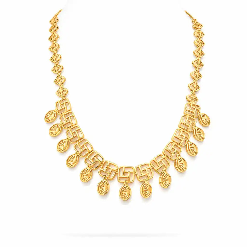 Golden Necklace Short PGNS75-035