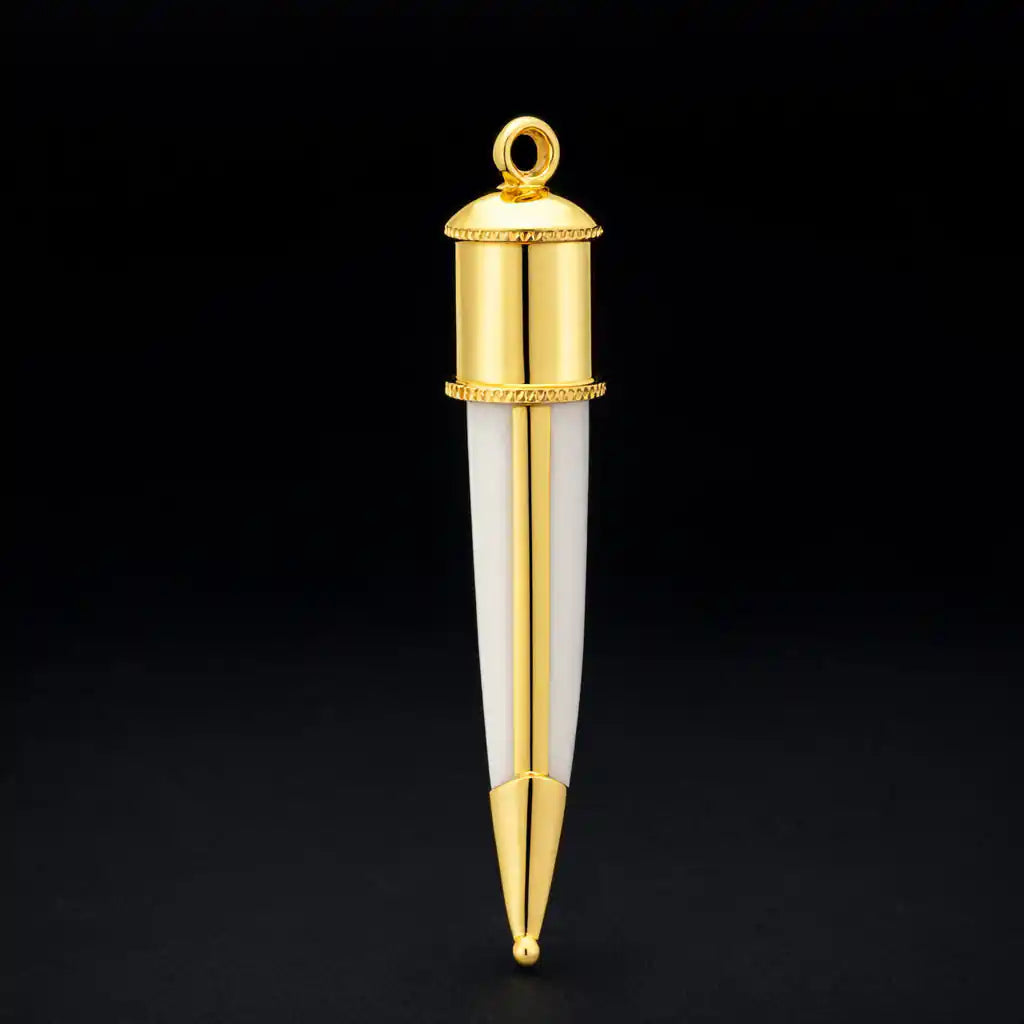 Gold Layered Silver Ivory Tusk Pendant GMSLGLT1-055