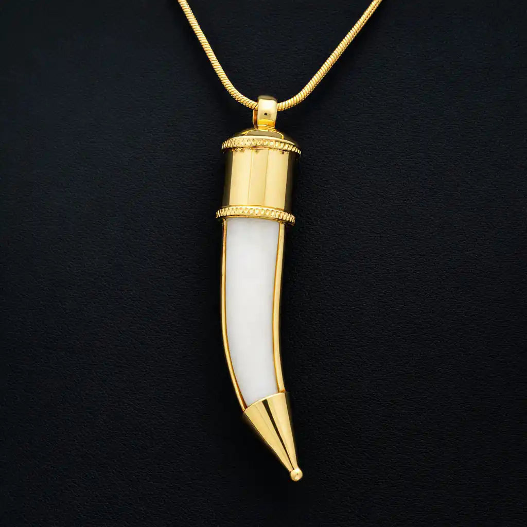 Gold Layered Silver Ivory Tusk Pendant GMSLGLT1-055