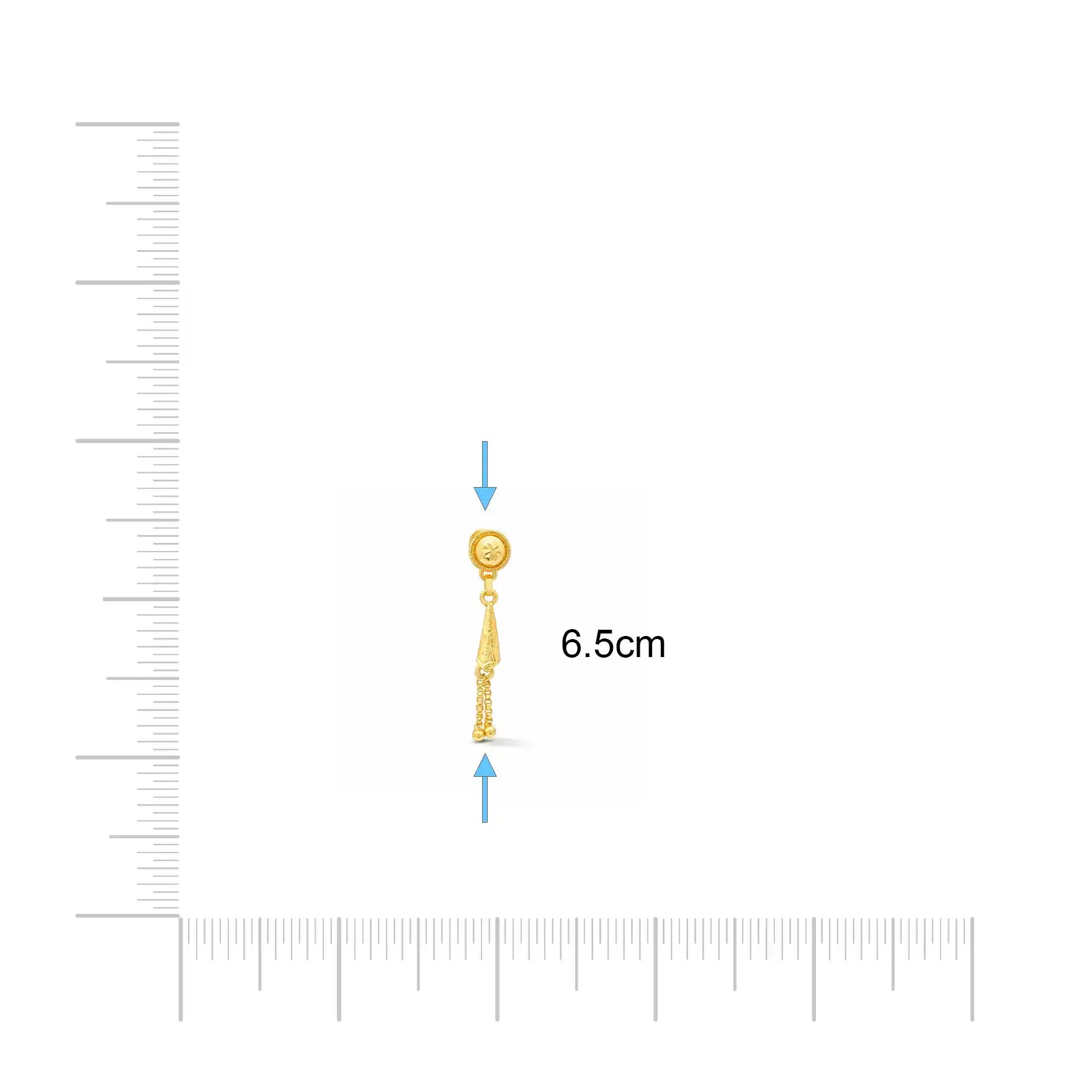 Golden Hanging Stud PGHST384c-001