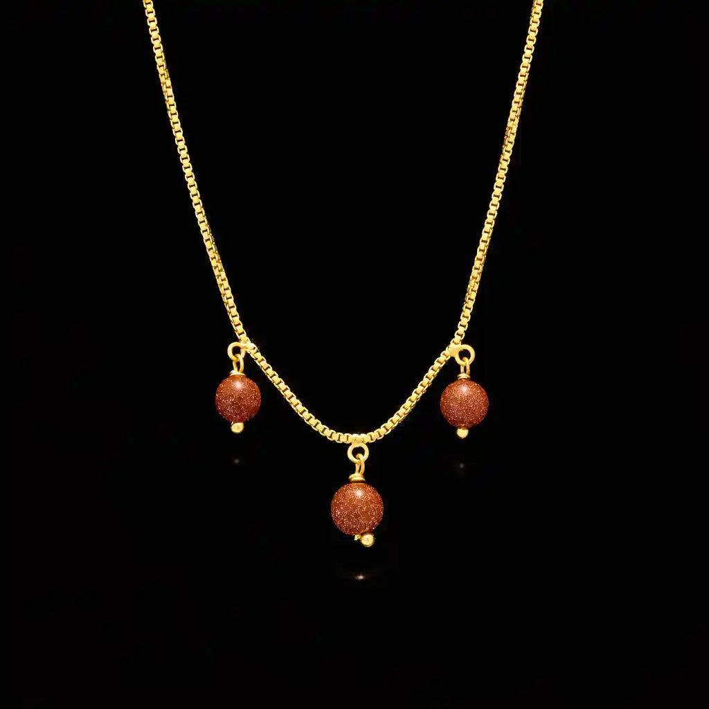 Sand stone Bead Necklace PPNS85-053