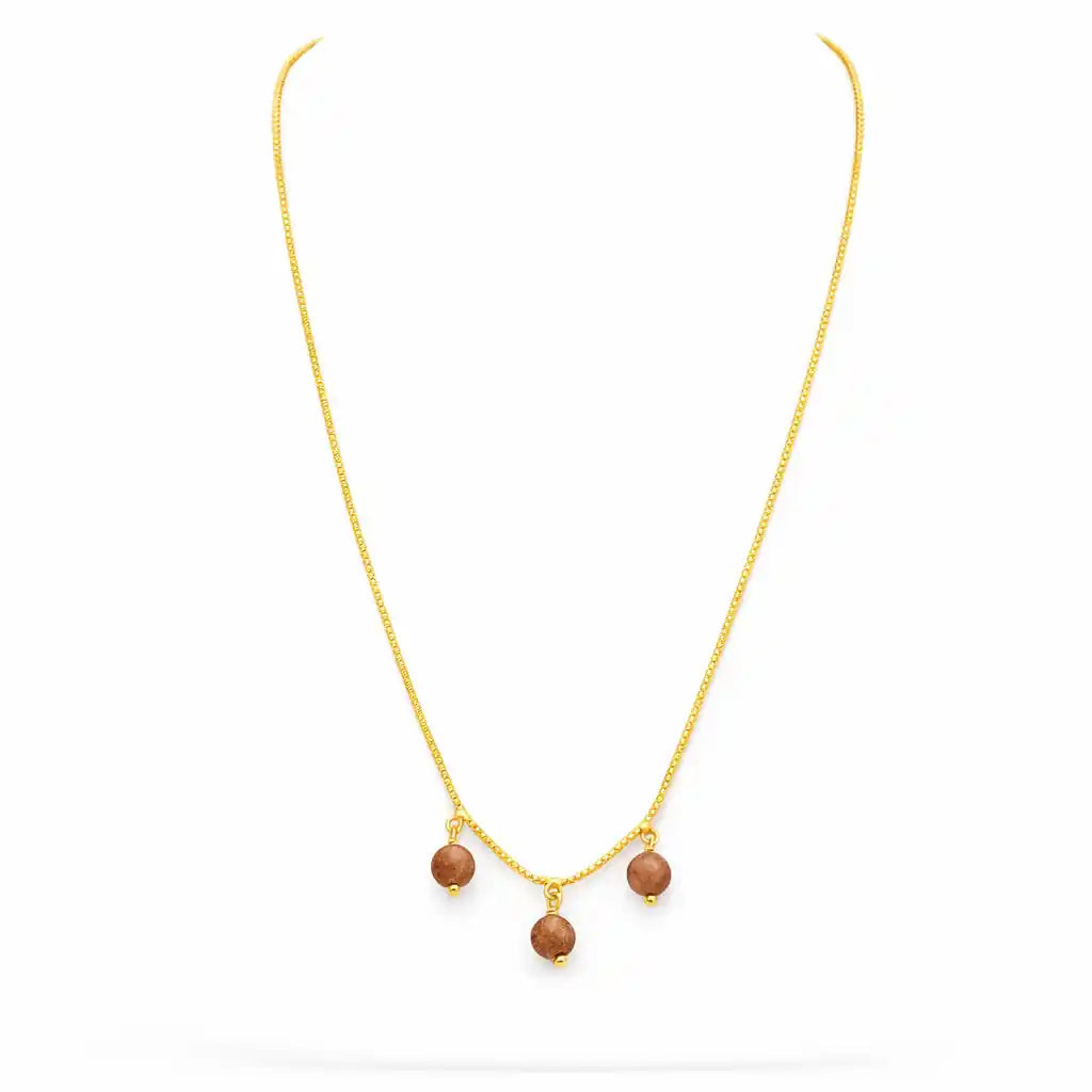 Sand stone Bead Necklace PPNS85-053