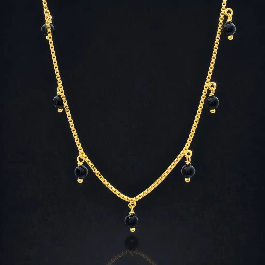 Black Bead Necklace PPNS1BO-063