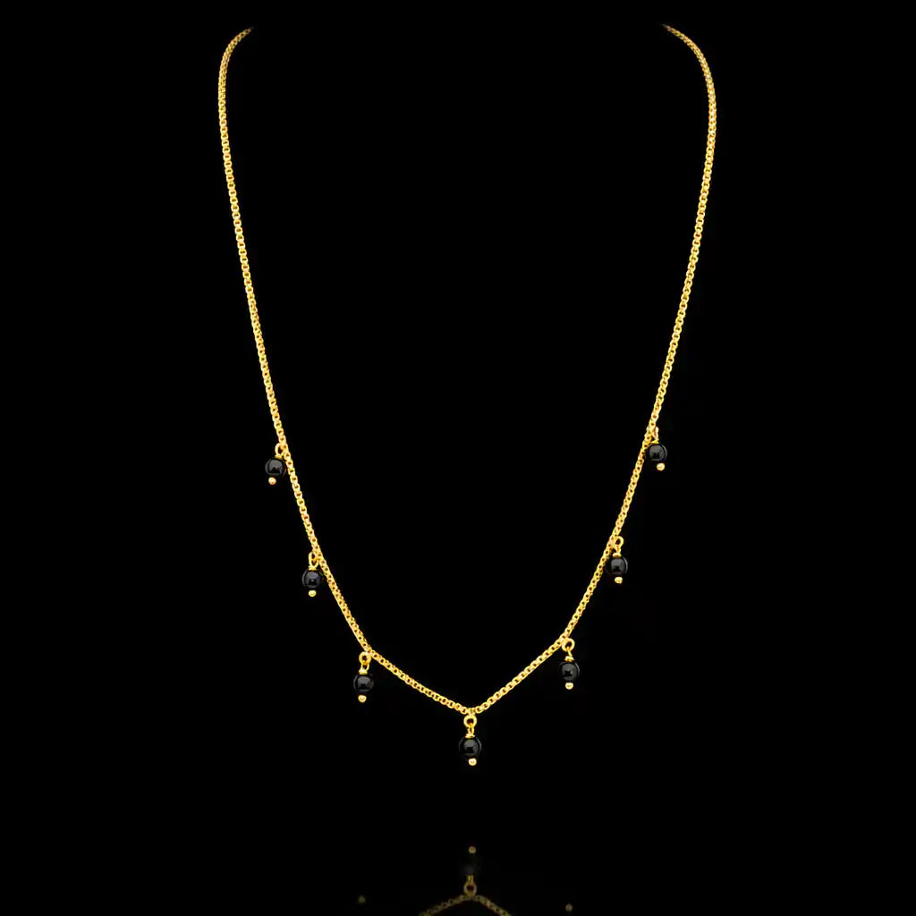 Black Bead Necklace PPNS1BO-063