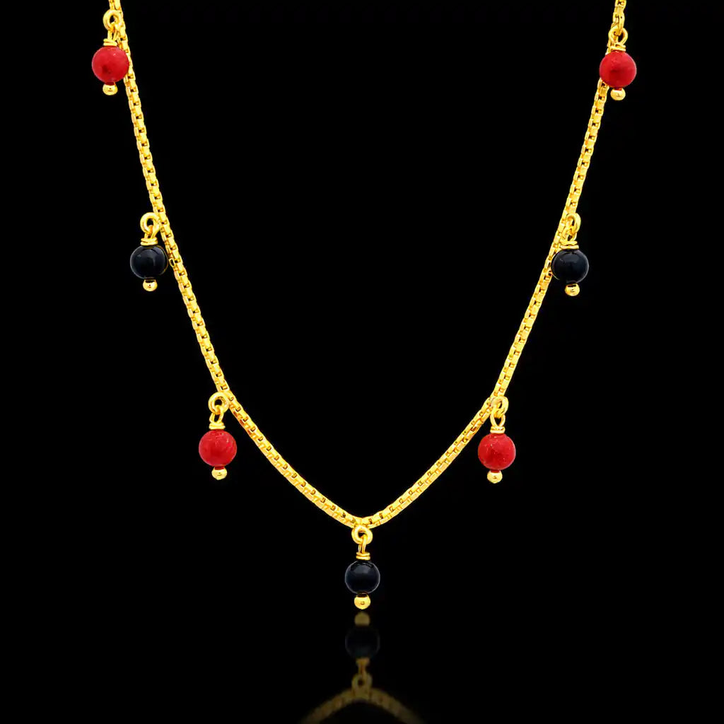 Black Bead Necklace PPNS3CBO-063