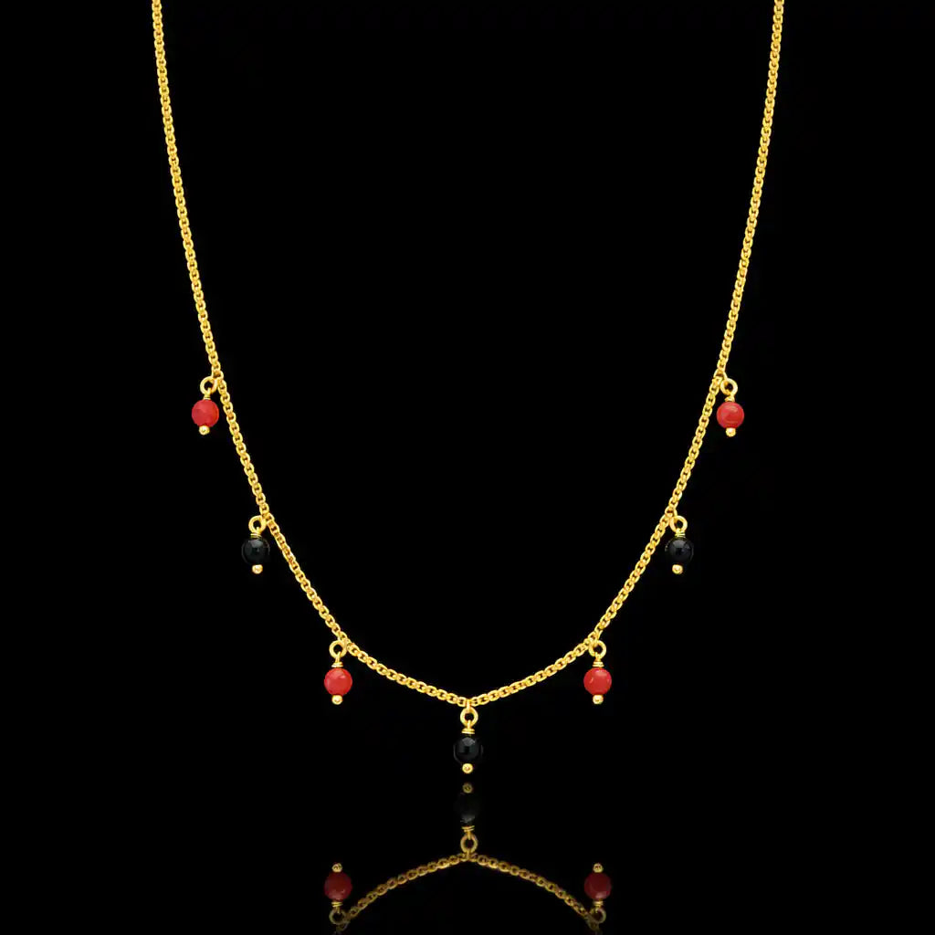 Black Bead Necklace PPNS3CBO-063