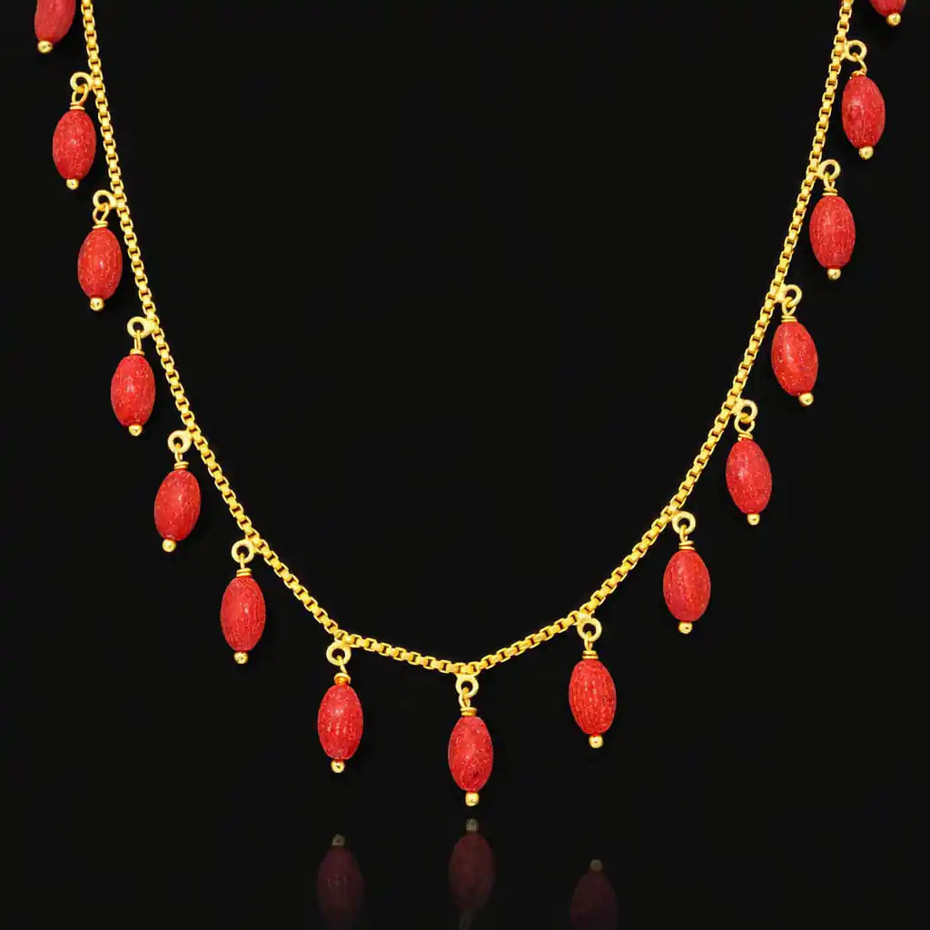 Red Bead Necklace PPNS7C-073